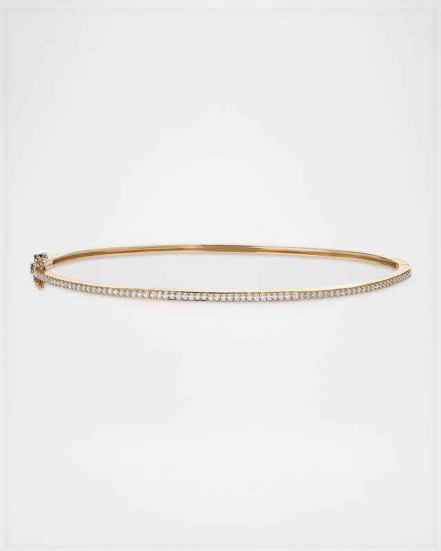 Thin Diamond Hinge Bangle, 6"L